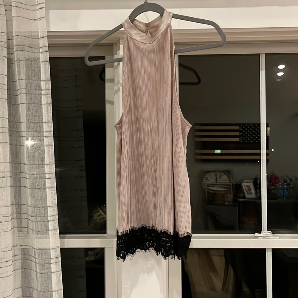 Halter neck pleated blouse L